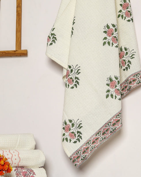 Rose Buta Print Cotton Towel (TWL18)